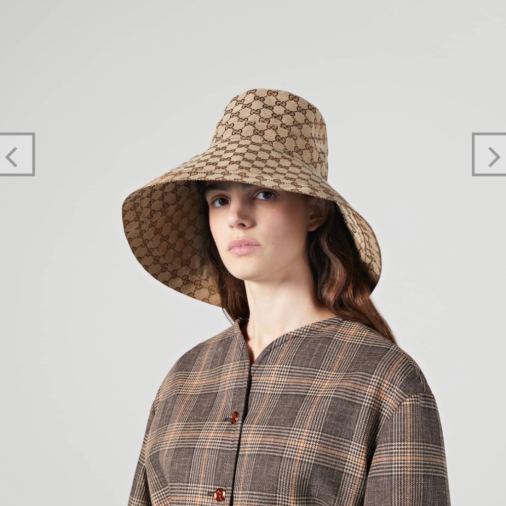 GG Canvas Wide Brim Hat